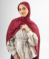 Organza Silk Hijab - Maroon
